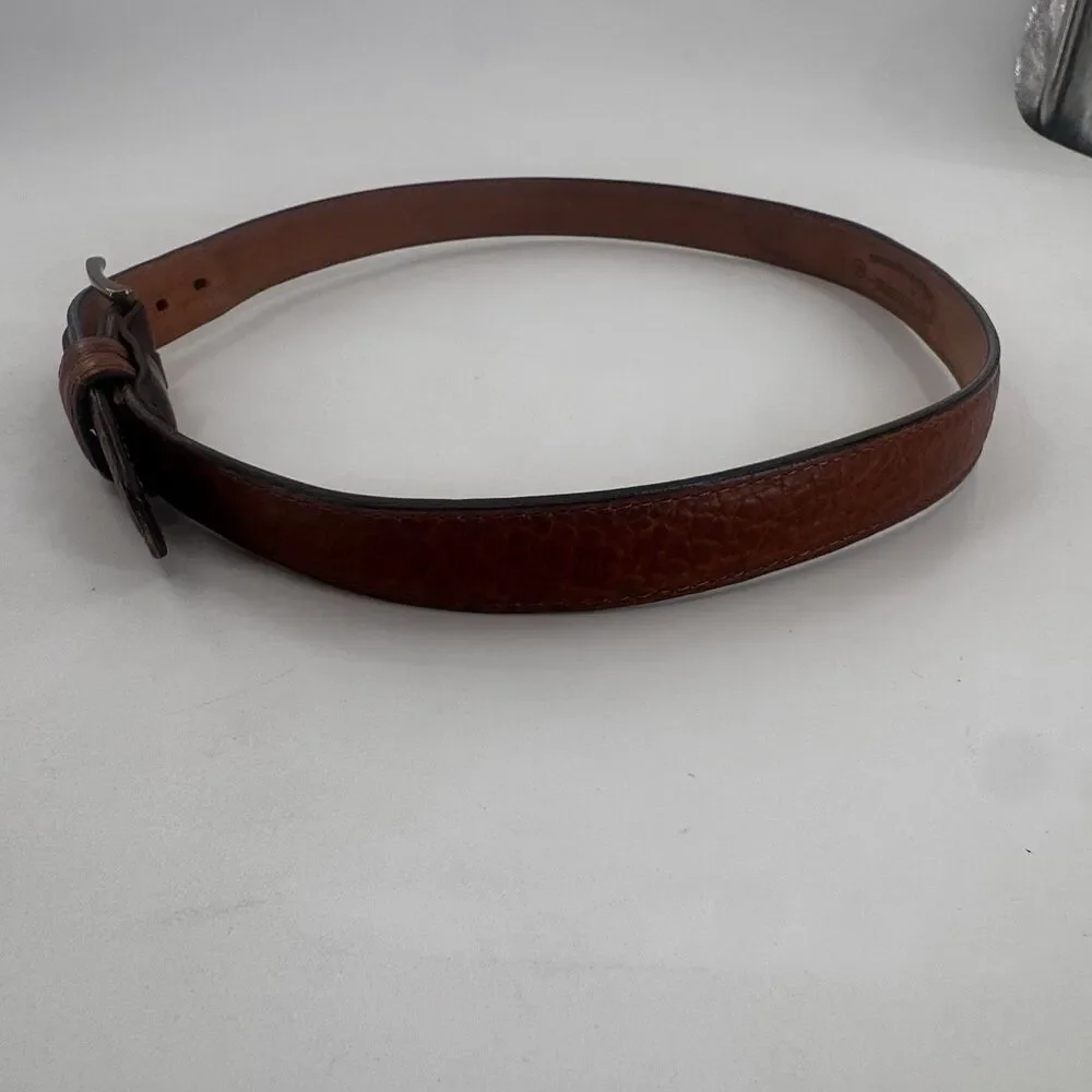 Coronado Brown American Bison Leather Belt ~ Size 36 w/ Brass Buckle Made in USA